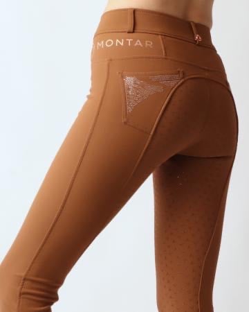 Montar Rosa Breeches - Toffee with Rosegold Crystals Size 30