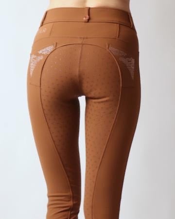 Montar Rosa Breeches - Toffee with Rosegold Crystals Size 30
