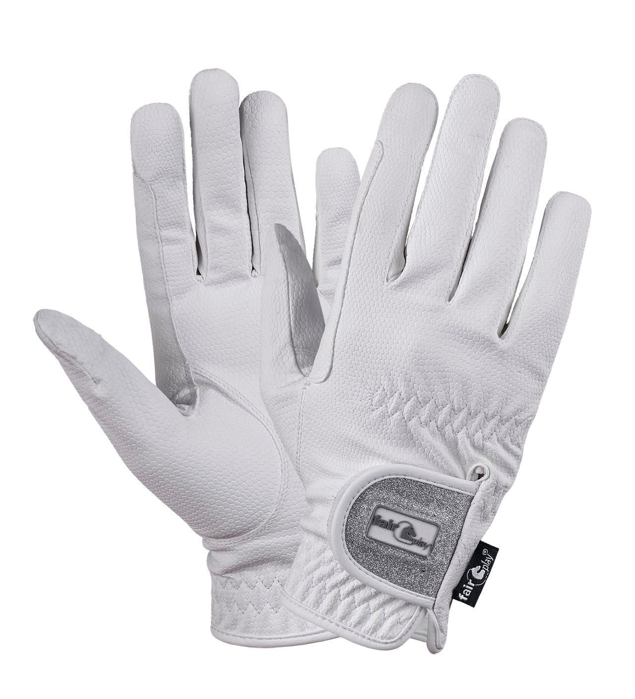Fair Play Glam Gloves - White Size Large