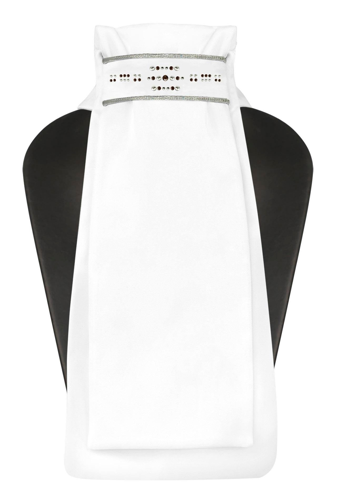 Fair Play Gwen Stock Tie - White/Brown Crystals