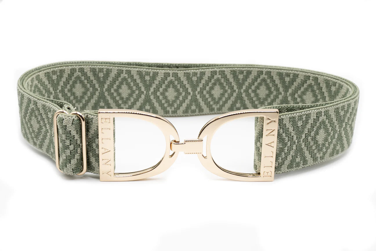 Ellany Sage Ornata - 1.5" Gold Stirrup Elastic Belt