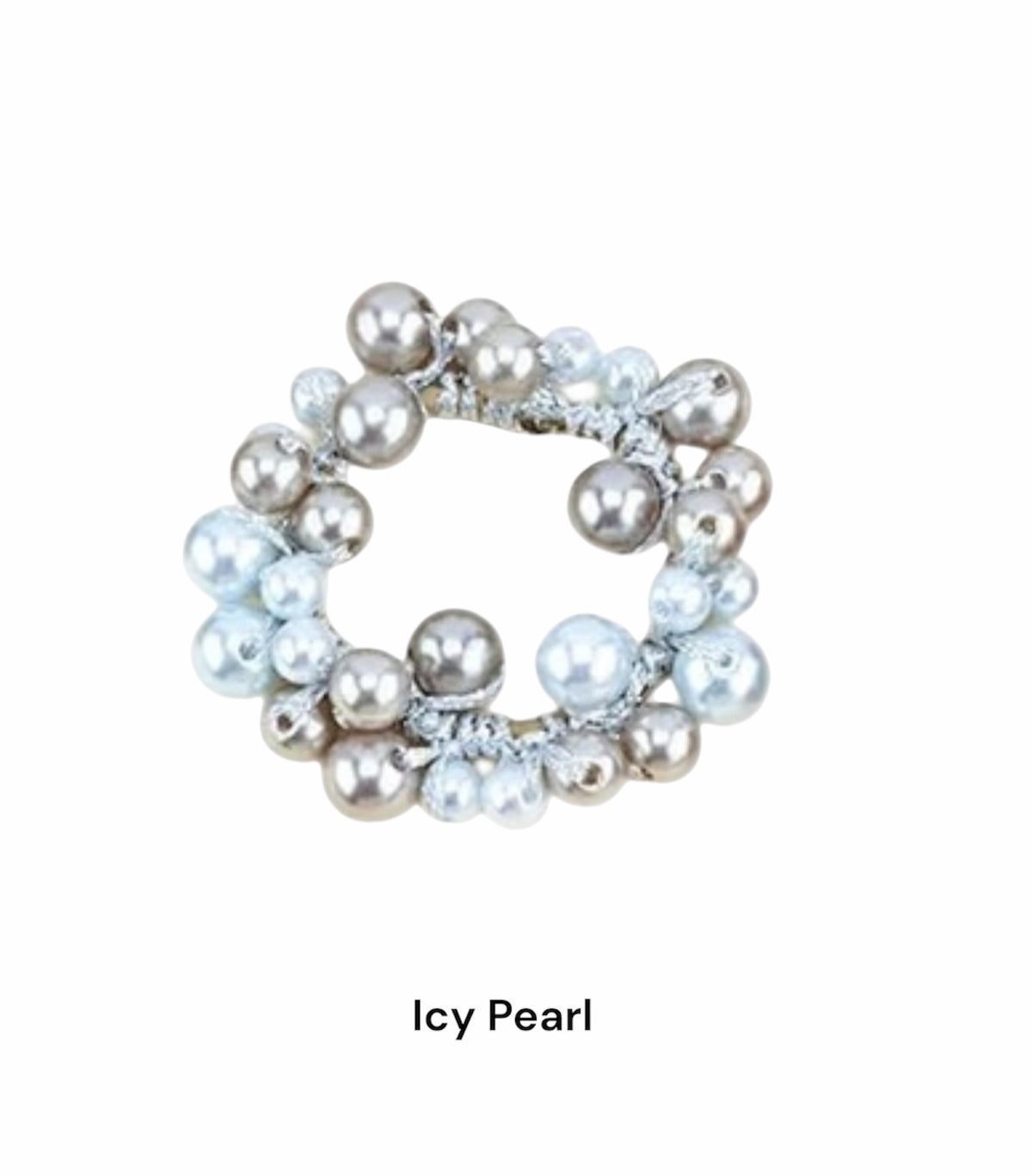 TheCottageEquine.myshopify.com icy pearl hair tie with lustrous faux pearls on a flexible elastic band